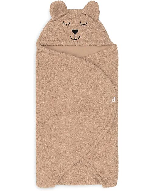 Jollein Wrap Blanket - Bear - 105x100cm- Velcro Strips Towels And Flannels