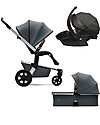 Joolz Hub Earth Trio: Stroller + Pram + Car Seat, Hippo Grey Trio and Duo Strollers