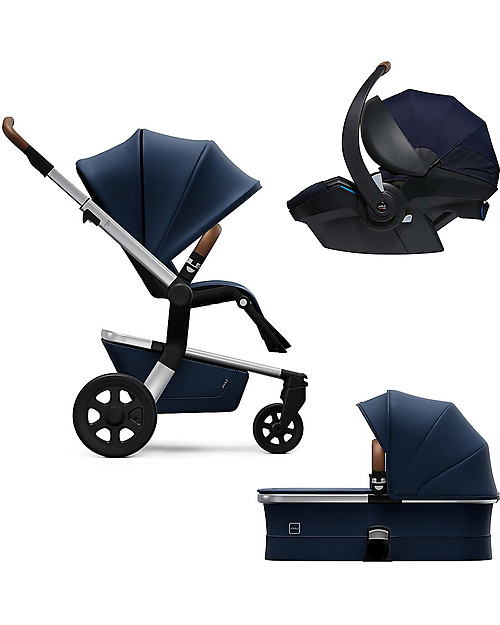 Joolz Hub Earth Trio: Stroller + Pram + Car Seat, Parrot Blue Trio and Duo Strollers