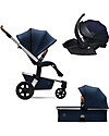 Joolz Hub Earth Trio: Stroller + Pram + Car Seat, Parrot Blue Trio and Duo Strollers