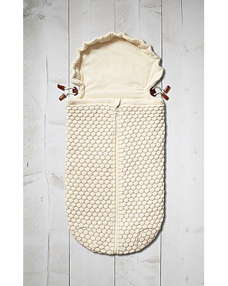 Joolz Sleeping Bag Honeycomb Nest Off White, 100% Organic Cotton - 0/6 months Light Sleeping Bags