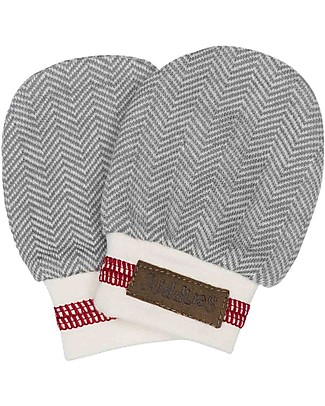 Juddlies Designs Baby Mittens Cottage Collection 0-3 Months, DriftWood - 100% Organic Cotton Gloves