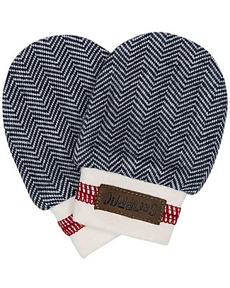 Juddlies Designs Baby Mittens Cottage Collection 0-3 Months, Lake Blue - 100% Organic Cotton Gloves