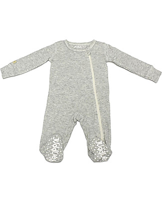 Juddlies Designs Breathe-Eze Babygrow with Non-Slip Feet, Grey - 100% cotton, breathing and warm null