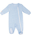 Juddlies Designs Breathe-Eze Babygrow with Non-Slip Feet, Pale Blue - 100% cotton, breathing and warm Pyjamas