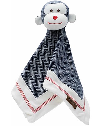 Juddlies Designs Cottage Collection, Lake Blue Monkey - 10% Organic Cotton Blankets