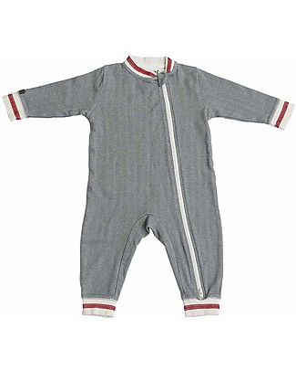 Juddlies Designs Cottage Playsuit, Driftwood - 100% Organic Cotton Pyjamas