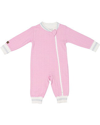 Juddlies Designs Cottage Playsuit, Sunset Pink - 100% Organic Cotton Pyjamas