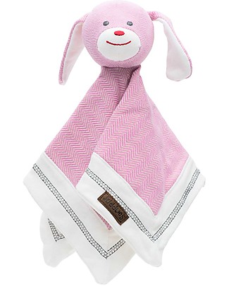 Juddlies Designs Doudou Cottage Collection, Sunset Pink Bunny - 100% Organic Cotton Blankets
