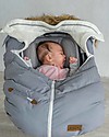 Juddlies Designs Infant Car Seat Cover, Herringbone Grigio Footmuffs