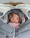 Juddlies Designs Infant Car Seat Cover, Herringbone Grigio Footmuffs