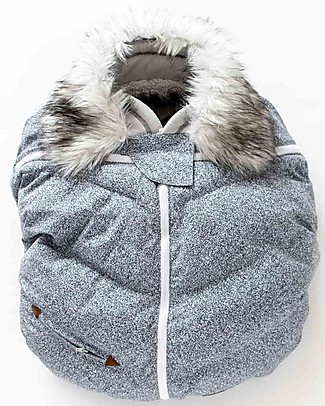 Juddlies Designs Infant Car Seat Cover - Salt&Pepper Grey Footmuffs