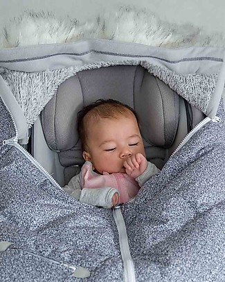 Juddlies Designs Infant Car Seat Cover - Salt&Pepper Grey Footmuffs