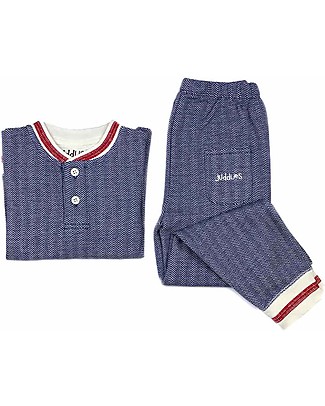 Juddlies Designs Long Sleeved Pyjiama 2 pieces, Lake Blue, Cottage Collection - 100% Organic Cotton Pyjamas