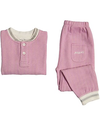 Juddlies Designs Long Sleeved Pyjiama 2 pieces, Sunset Pink, Cottage Collection - 100% Organic Cotton Pyjamas