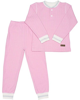 Juddlies Designs Long Sleeved Pyjiama 2 pieces, Sunset Pink, Cottage Collection - 100% Organic Cotton Pyjamas
