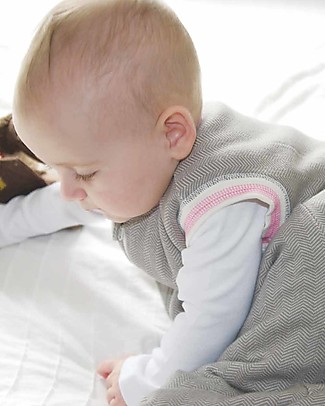 Juddlies Designs Winter Sleeping Bag Cottage Collection - Sand/Pink - 100% Cotton - TOG 2.5 Warm Sleeping Bags