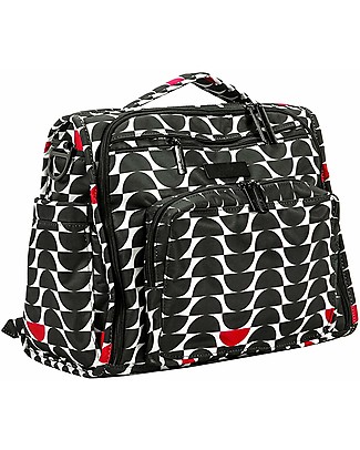 JuJuBe OUTLET JuJuBe Multi-Functional Convertible Diaper Backpack/Messenger Bag, Onyx Collection + stroller attachment - Black Widow - Showroom Sample Diaper Changing Bags & Accessories