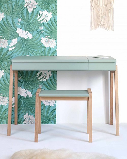 Jungle by Jungle My Great Pupitre, Wooden Desk - Bleached Oak/Celadon green - Ideal from 6 years! Desks