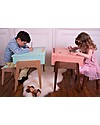 Jungle by Jungle My Little Pupitre, Wooden Children Desk - Walnut/Old Pink - Ideal from 3 to 6 years! Desks