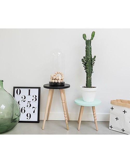 Jungle by Jungle Stool/Table My Lovely Ballerine - Mint - Beech and Brass - Height 47 cm - Diameter 30 cm Stools