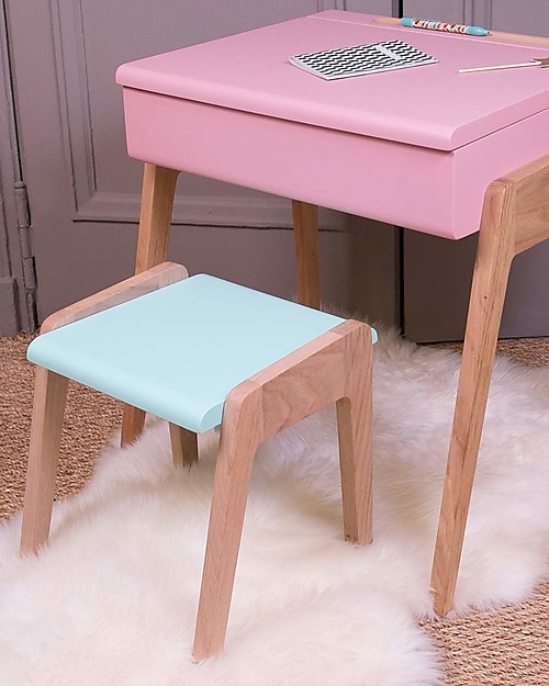 Jungle by Jungle Wooden Stool foMy Little Pupitre Children Desk - Bleached Oak/Mint - Ideal from 3 to 6 years! Stools