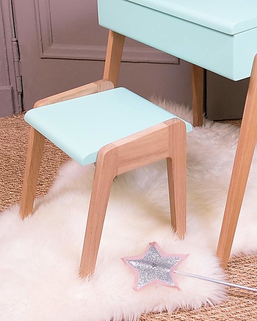 Jungle by Jungle Wooden Stool foMy Little Pupitre Children Desk - Bleached Oak/Mint - Ideal from 3 to 6 years! Stools