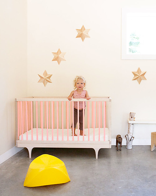 Kalon Studios Caravan Crib Pink - Converts to Junior Bed 0-6 Years Cots and Cotbeds