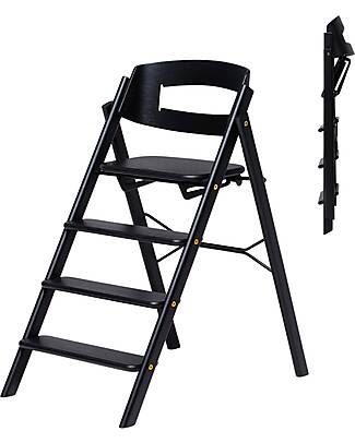 KAOS KLAPP High Chair - Black - Foldable Space-Saving - Oak Wood High Chairs