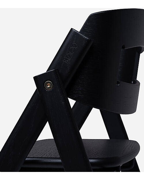 KAOS KLAPP High Chair - Black - Foldable Space-Saving - Oak Wood High Chairs