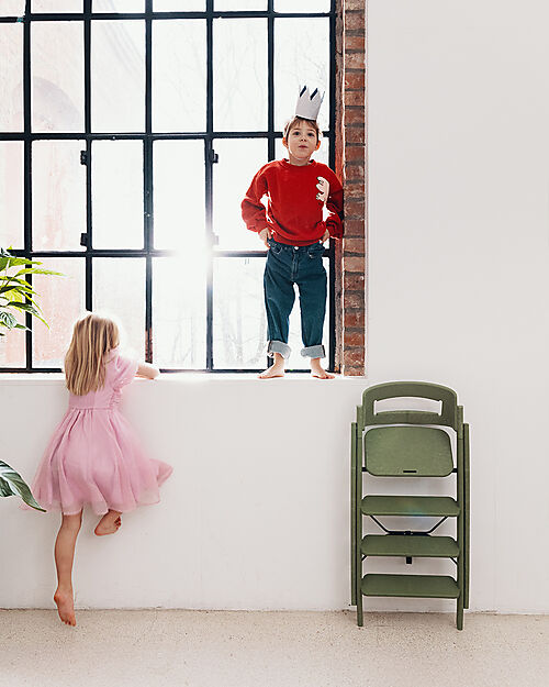 KAOS KLAPP High Chair - Mineral Green - Foldable Space-Saving - 100% Recycled Materials High Chairs