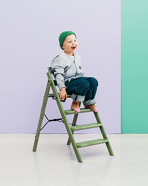 KAOS KLAPP High Chair - Mineral Green - Foldable Space-Saving - 100% Recycled Materials High Chairs