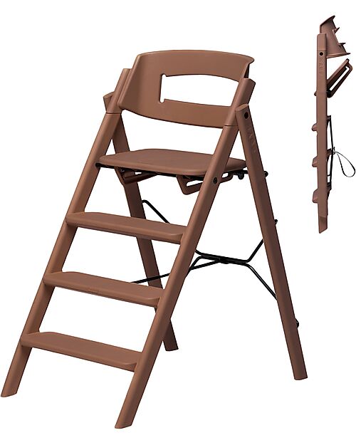 KAOS KLAPP High Chair - Moka Brown - Foldable Space-Saving - 100% Recycled Materials High Chairs