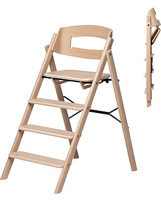 KAOS KLAPP High Chair - Natural - Foldable Space-Saving - Oak Wood High Chairs