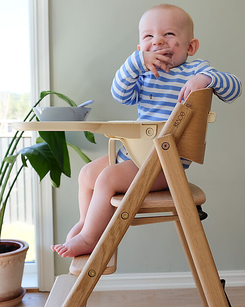 KAOS KLAPP High Chair - Natural - Foldable Space-Saving - Oak Wood High Chairs