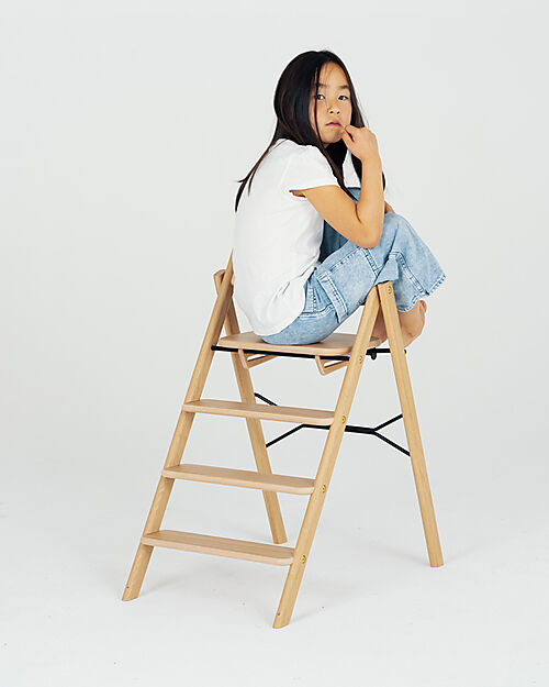 KAOS KLAPP High Chair - Natural - Foldable Space-Saving - Oak Wood High Chairs