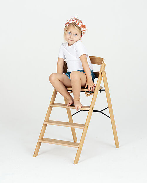 KAOS KLAPP High Chair - Natural - Foldable Space-Saving - Oak Wood High Chairs