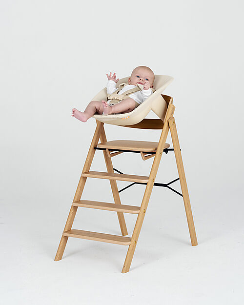 KAOS KLAPP High Chair - Natural - Foldable Space-Saving - Oak Wood High Chairs