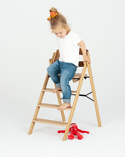 KAOS KLAPP High Chair - Natural - Foldable Space-Saving - Oak Wood High Chairs