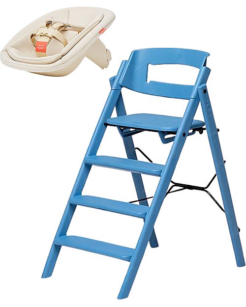 KAOS KLAPP High Chair + Newborn Set - Blue and Sand - 100% Recycled Materials High Chairs