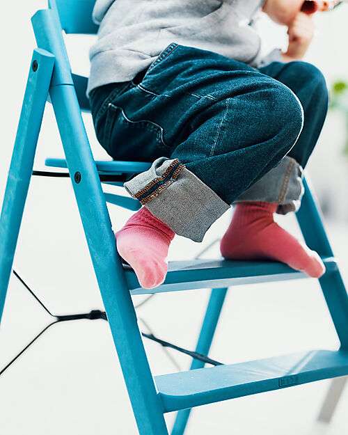 KAOS KLAPP High Chair - Swedish Blue - Foldable Space-Saving - 100% Recycled Materials High Chairs