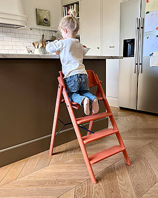 KAOS KLAPP High Chair - Terracotta Pink - Foldable Space-Saving - 100% Recycled Materials High Chairs