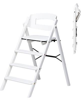 KAOS KLAPP High Chair - White - Foldable Space-Saving - Beech Wood High Chairs