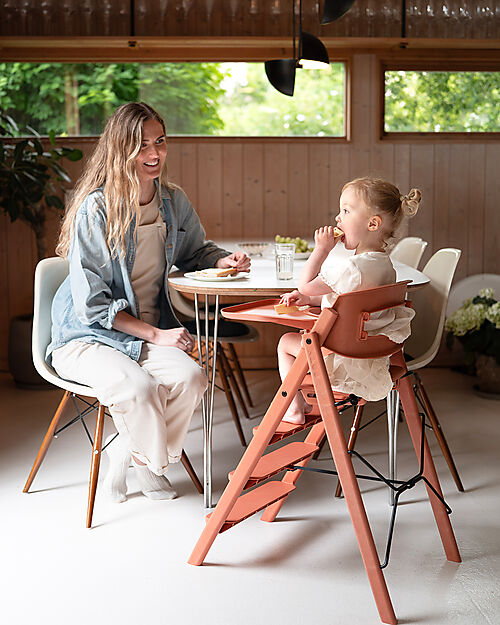 KAOS KLAPP Safety Rail + Tray Set for Evolutionary Chair - Terracotta Pink Accessories for High Chairs