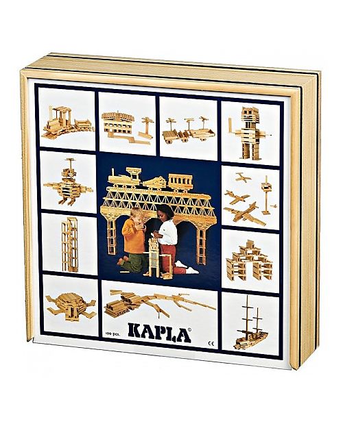 Kapla Kapla 100, Wood Tablets, Natural - Fun and educational! Wooden Blocks and Construction Sets
