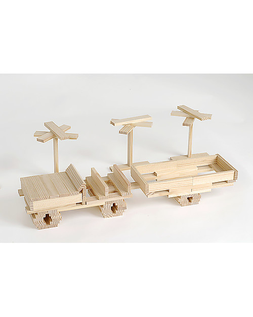 Kapla Kapla 280, Wood Tablets + Technical Booklet + Ecru Art Book, Natural - Fun and educational! Wooden Blocks and Construction Sets