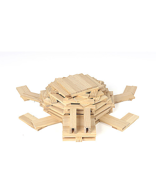 Kapla Kapla 280, Wood Tablets + Technical Booklet + Ecru Art Book, Natural - Fun and educational! Wooden Blocks and Construction Sets