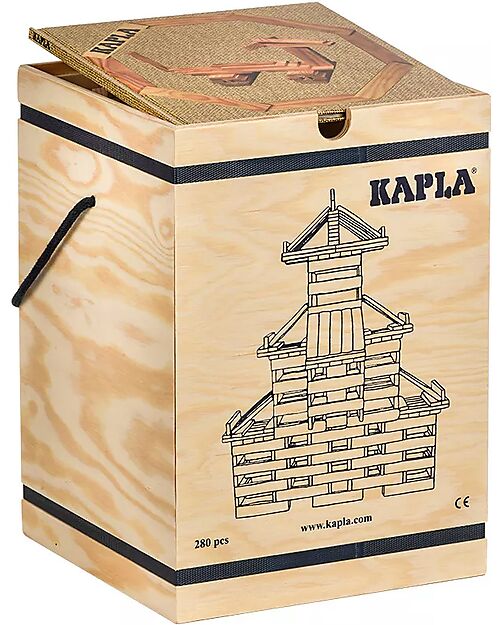 Kapla Kapla 280, Wood Tablets + Technical Booklet + Ecru Art Book, Natural - Fun and educational! Wooden Blocks and Construction Sets