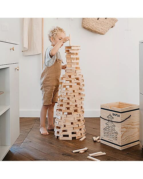 Kapla Kapla 280, Wood Tablets + Technical Booklet + Ecru Art Book, Natural - Fun and educational! Wooden Blocks and Construction Sets