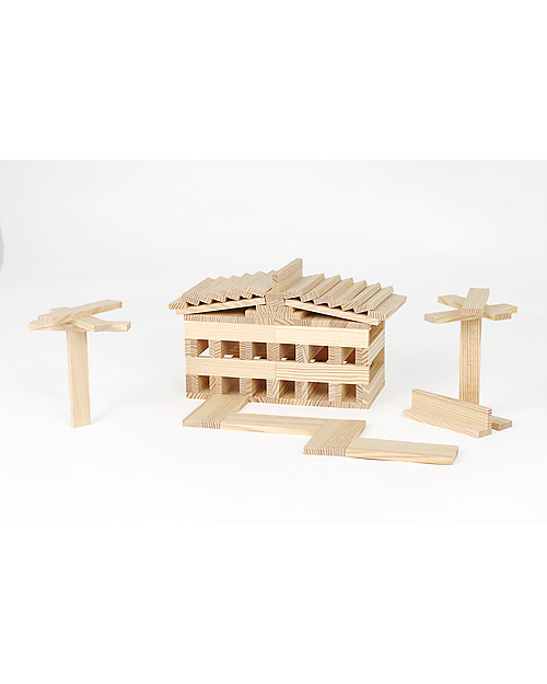 Kapla Kapla 280, Wood Tablets + Technical Booklet + Red Art Book, Natural - Fun and educational! Wooden Blocks and Construction Sets